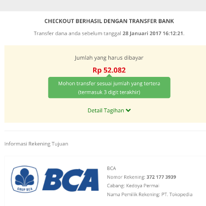 My total, with the unique code (+032) added to the final bill.