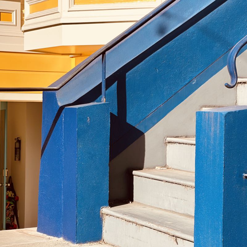 an iphone photo of colorful stairs