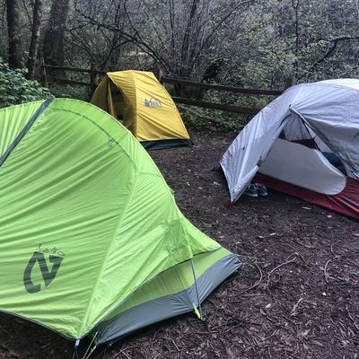 a bunch of tents on the ground
